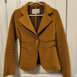 Marisa & Marie Women's Mustard Wool Blend Jacket Size S